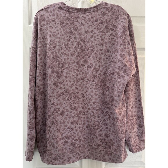 Athleta Studio to Street Printed Sweatshirt Womens Size Large Pink Purple - Picture 3 of 9